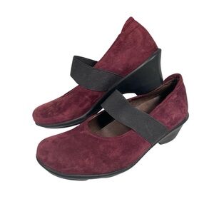 Wolky Shoe Clog Aubergine Purple Eggplant Mary Jane Suede 302 2252 TCU LSU Sz 6